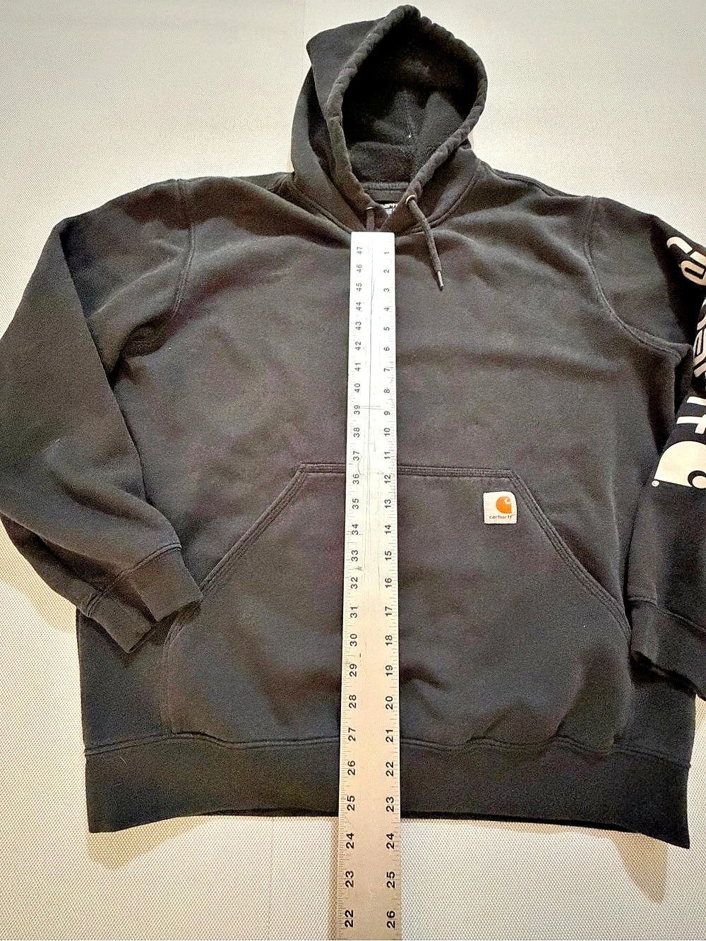 Carhartt K288 Black Logo Hoodie Size Large Like New